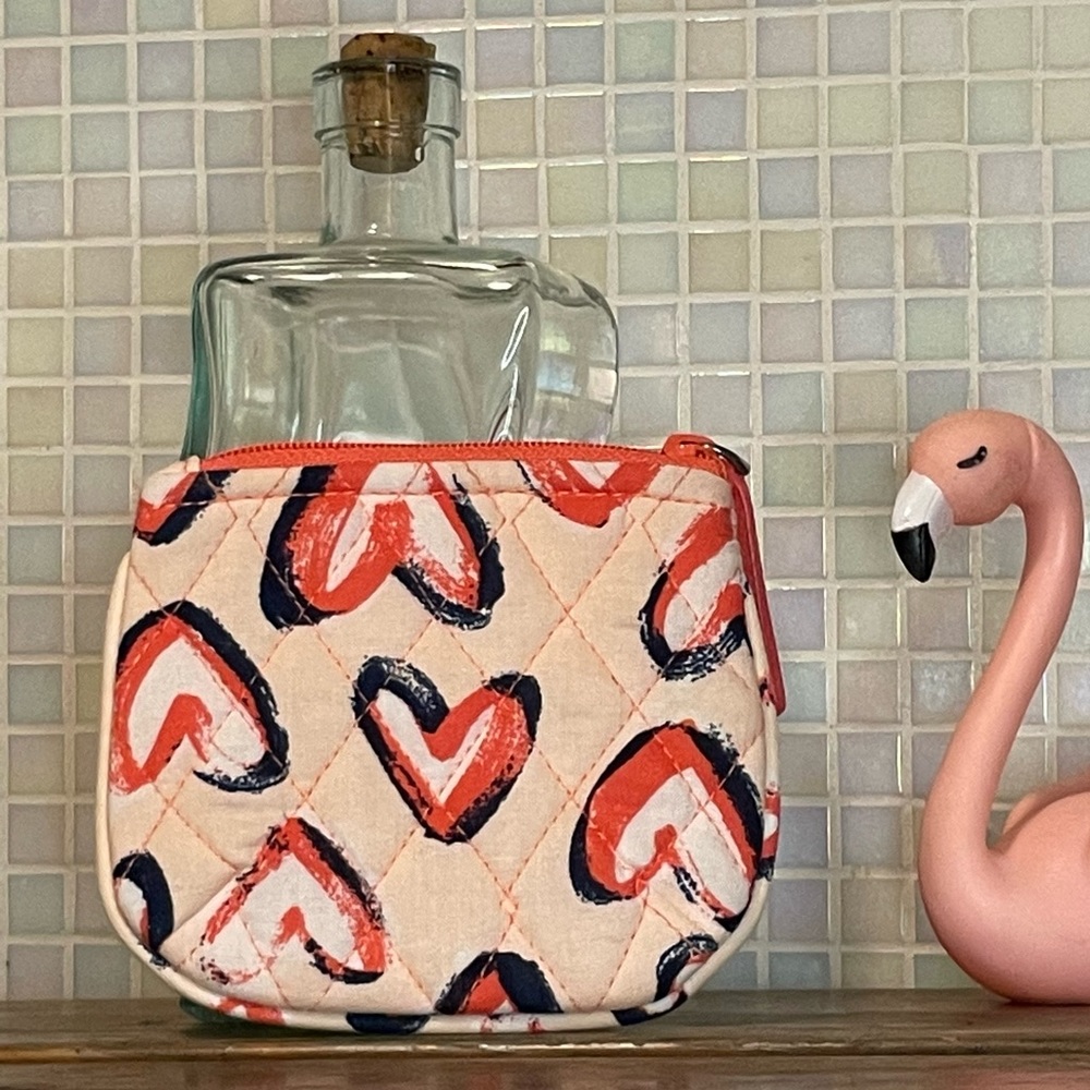 Vera Bradley "Pink Hearts" Cosmetic Trio Individual Small Cosmetics Case